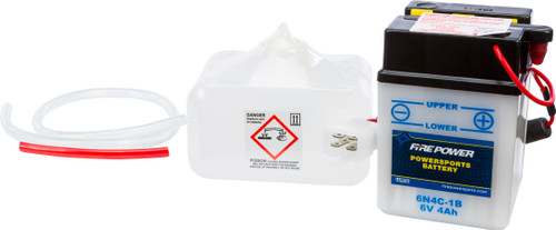 Fire Power Battery W/Acid 6N4C-1B 6V 6N4C-1B Fire Power Battery W/Acid 6N4C-1B 6V 6N4C-1B