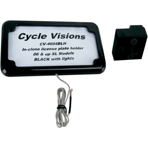 Cycle Visions Horizontal License Plate Mount With Light - '05+ Xl - Black Cv-4604Blh Cycle Visions Horizontal License Plate Mount With Light - '05+ Xl - Black Cv-4604Blh