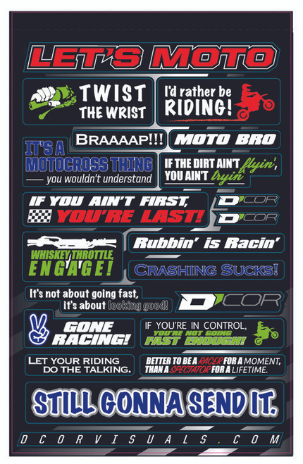 D-Cor Kids Moto Talk Decal Sheet 40-90-114