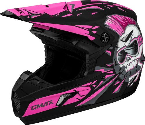 Gmax D3466171 Youth Mx-46Y Unstable Helmet Matte Black/Pink Ym