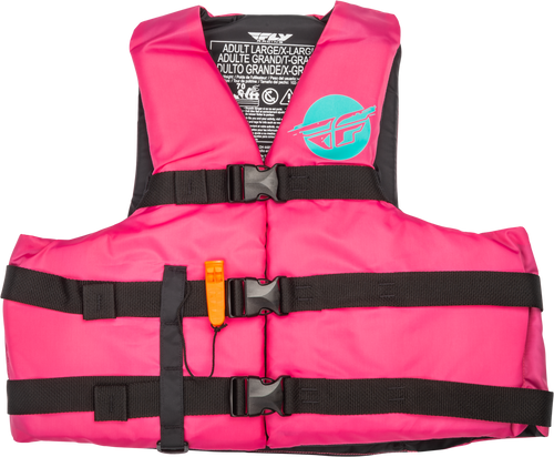 Fly Racing 221-304142X Nylon Flotation Vest Neon Pink/Teal 2X
