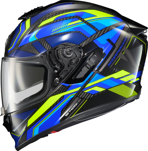 Scorpion Exo 14Ec-1023 Exo-St1400 Evo Carbon Helmet Hex Gloss Blue Sm