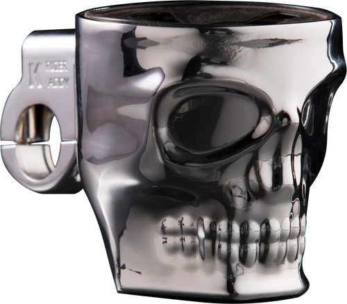 Kruzer Kaddy Skull Bar Mount Holder Chrome 1075