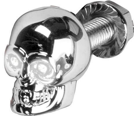 Harddrive H040081 Lighted Skull Lic Plate Screw White