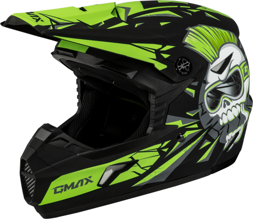 Gmax D3465221 Youth Mx-46Y Unstable Helmet Matte Black/Green Ym