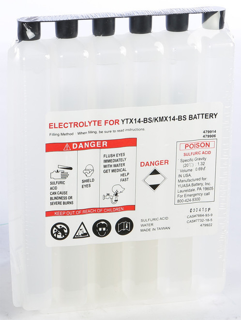 Yuasa Electrolyte Pack Ytx14-Bs Ea/ Acid Pack Ytx14-Bs 479914