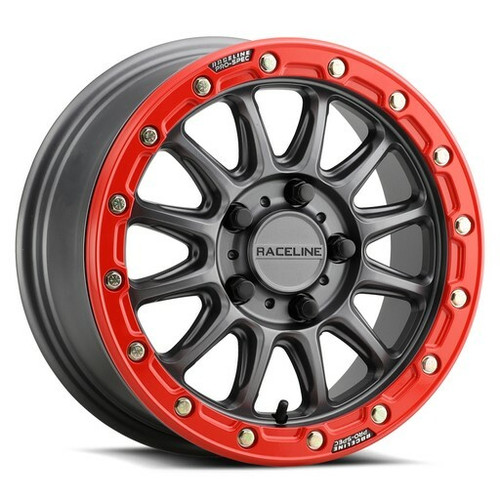 Raceline Alpha Bdlk 15X7 5/4.5 (+25Mm) Gunmetal/Red A14Gr-57012+25