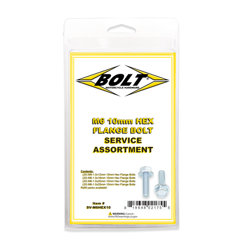 Bolt M6 10Mm Hex Flange Bolt Assortment 80 Piece Kit Sv-M6Hex10