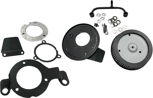 Harddrive M8 Round Hi Perform Satin Black A/C And Breather Kit 120427 Harddrive M8 Round Hi Perform Satin Black A/C And Breather Kit 120427
