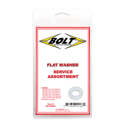 Bolt Sv-Flwsh Flat Washer Assortment 120 Piece Kit