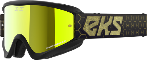 Eks Brand Flat Out Mirror Goggle Blk/Gld Metallic Gold Mirror 067-60515