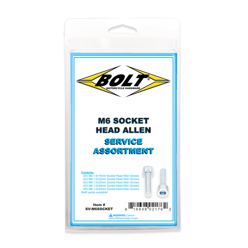 Bolt Sv-M6Socket Smooth Socket Head Allen Bolt Assortment 80 Piece Kit