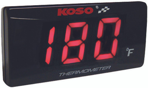 Koso Super Slim Temperature Gauge Red Display Ba024R10 Koso Super Slim Temperature Gauge Red Display Ba024R10