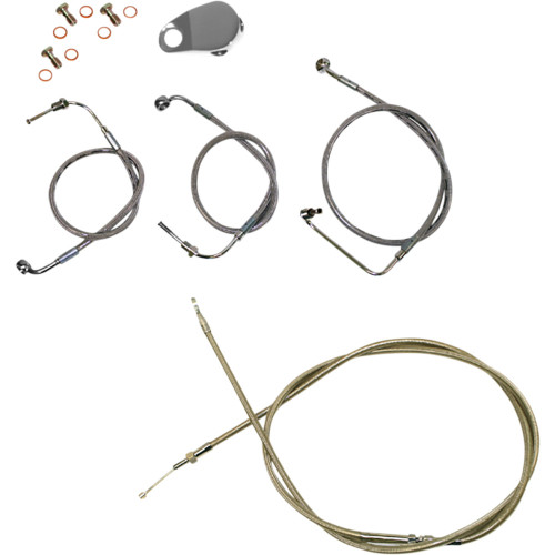 La Choppers Handlebar Cable/Brake Line Kit - Mini Ape Hanger Handlebars - Stainless Steel La-8154Kt-08 La Choppers Handlebar Cable/Brake Line Kit - Mini Ape Hanger Handlebars - Stainless Steel La-8154Kt-08