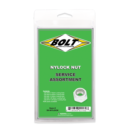 Bolt Nylon Locking Nut Assortment 100 Piece Kit Sv-Nylock
