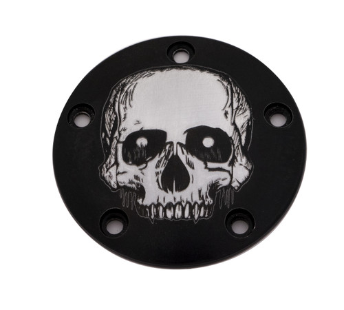 Custom Engraving Tc Timer Cover Skull Black Skul33-04Bg