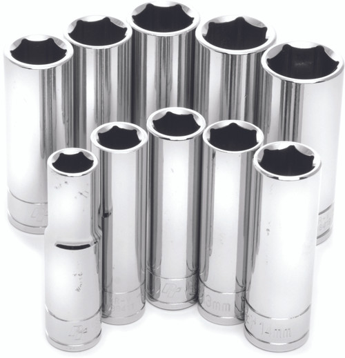 Performance Tool 10 Pc 3/8" Met Socket Set Deep W38402 Performance Tool 10 Pc 3/8" Met Socket Set Deep W38402