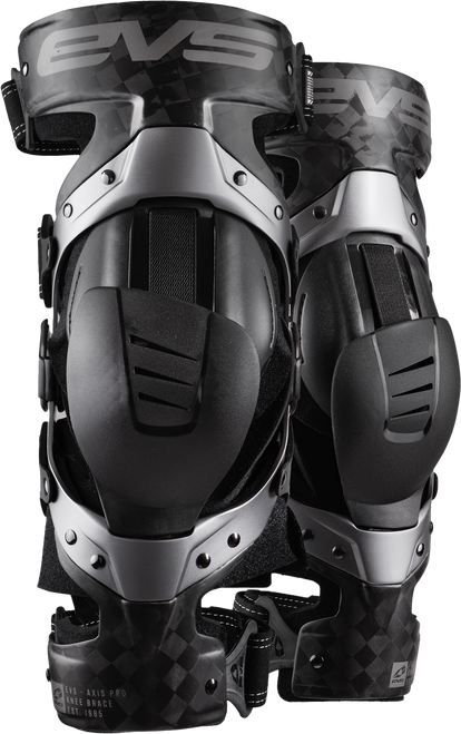 Evs Axis Pro Knee Brace Pair Black/Grey Lg Axisp-Gry-Lp