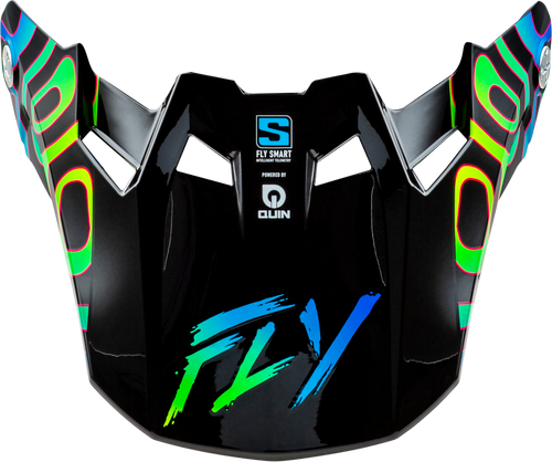 Fly Racing 73-4483 Formula S Carbon Zen Visor Black Carbon/Blue/Yellow Xl/2X