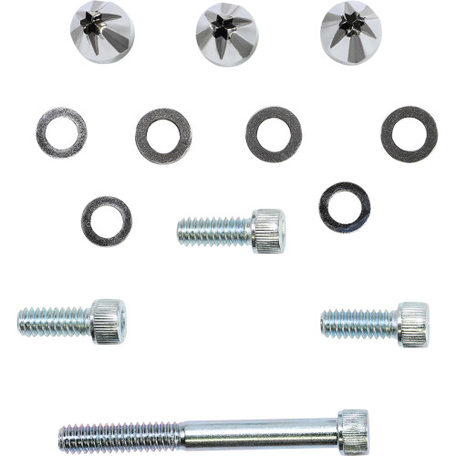 Ciro Screw Caps - Windshield - Black/Chrome 10111
