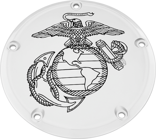 Custom Engraving 6   M8 Softail Derby Cover Marine Ega Chrome Mar01-67