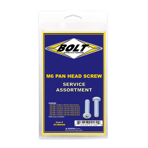 Bolt Sv-M6Pan M6 Pan Head Phillips Assortment 120 Piece Kit