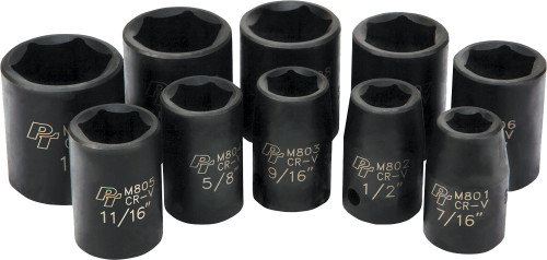 Performance Tool M592Db 10 Pc 1/2" Sae Imp Skt Set Shallow