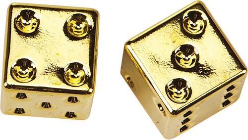 Harddrive W99-6217G(2) Valve Stem Caps Gold Dice
