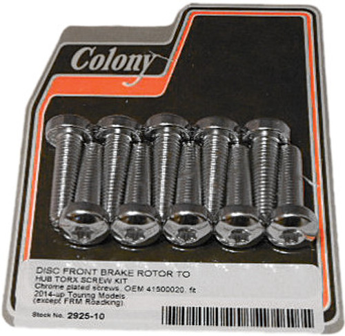 Colony Machine Brake Rotor Hardware Torx Screw Kit 14-Up Touring 2925-10 Colony Machine Brake Rotor Hardware Torx Screw Kit 14-Up Touring 2925-10
