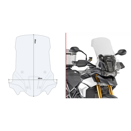 Givi D6418St Windshield Specific Rally Clear Tri