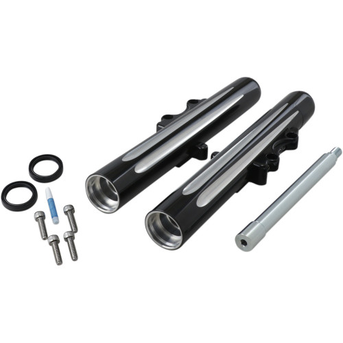 Arlen Ness Fork Legs - Black Anodized - Deep Cut - Dual Disc - '08-'13 Flt 06-511
