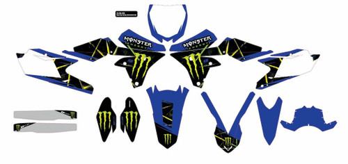 D-Cor Cmplt Kit Monster Energy Slash White Bg 20-50-133