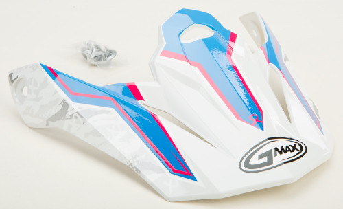 Gmax G086037 Visor W/Screws Pink Ribbon Riders White/Pink/Blue Mx-86