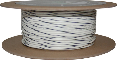 Namz Custom Cycle 100' Spool 20-Gauge Wire (White/Black Stripe) Nwr-90-100-20