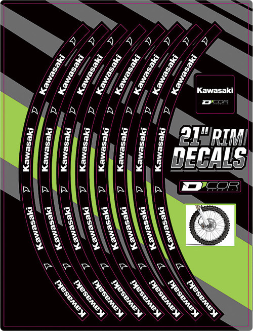 D-Cor Rim Decals 21" Kawasaki Logo Front 40-80-202