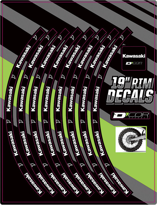 D-Cor Rim Decals 19" Kawasaki Logo Rear 40-80-201