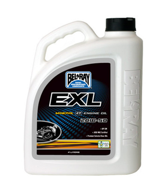 Bel-Ray Exl Mineral Engine Oil 4T 20W50 4L 99100-B4Lw Bel-Ray Exl Mineral Engine Oil 4T 20W50 4L 99100-B4Lw
