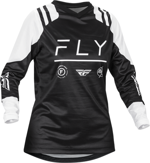 Fly Racing Women'S F-16 Jersey Black/White Lg 377-822L