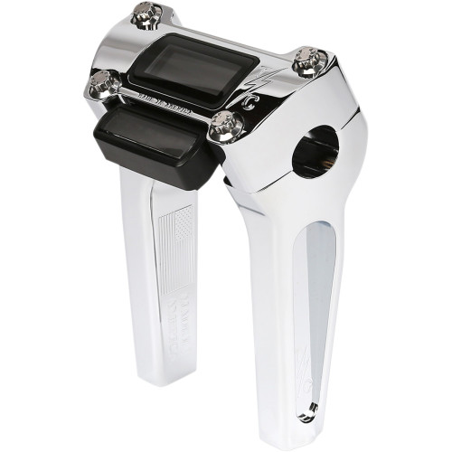 Thrashin Supply Co. Risers - Straight - 6" - Gauge Cutout - Chrome Tsc-6025-3 Thrashin Supply Co. Risers - Straight - 6" - Gauge Cutout - Chrome Tsc-6025-3