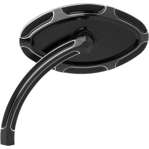 Arlen Ness Mirror - Beveled - Side View - Short - Cat Eye - Black - Left 13-130 Arlen Ness Mirror - Beveled - Side View - Short - Cat Eye - Black - Left 13-130