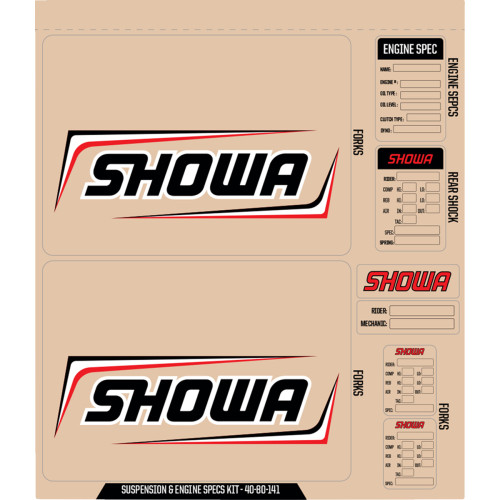 D'Cor Visuals Showa Decal Kit - Black 40-80-141 D'Cor Visuals Showa Decal Kit - Black 40-80-141