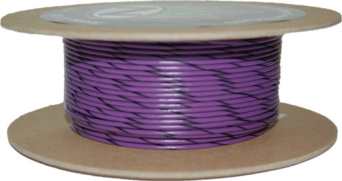 Namz Custom Cycle #18-Gauge Violet/Black Stripe 100' Spool Of Primary Wire Nwr-70-100