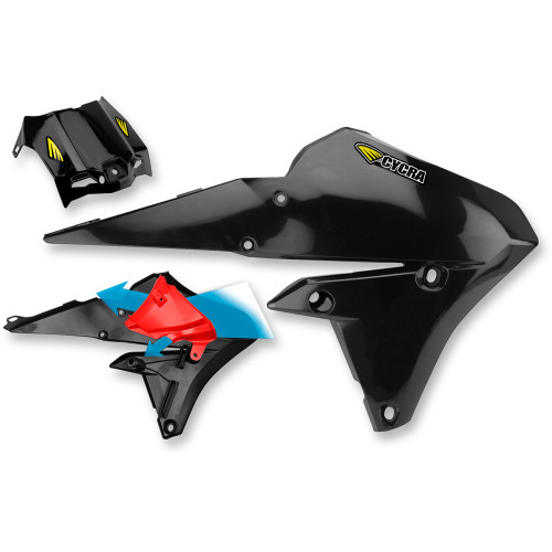 Cycra Powerflow Shrouds - With Air Box Cover - Black 1Cyc-1778-12 Cycra Powerflow Shrouds - With Air Box Cover - Black 1Cyc-1778-12