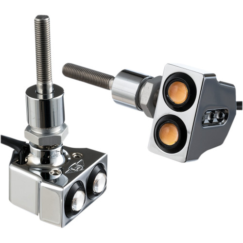 Joker Machine Rat Eye Mirror-Mount Turn Signals - Dual - Chrome 05-216C Joker Machine Rat Eye Mirror-Mount Turn Signals - Dual - Chrome 05-216C