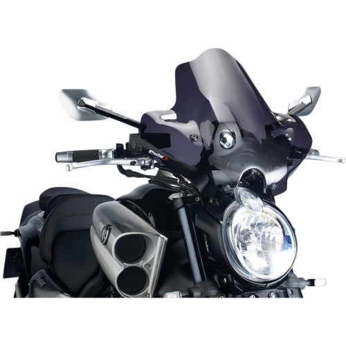 Puig Hi-Tech Parts New Generation Windscreen - 16-1/2" - Dark Smoke - V-Max 4952F Puig Hi-Tech Parts New Generation Windscreen - 16-1/2" - Dark Smoke - V-Max 4952F