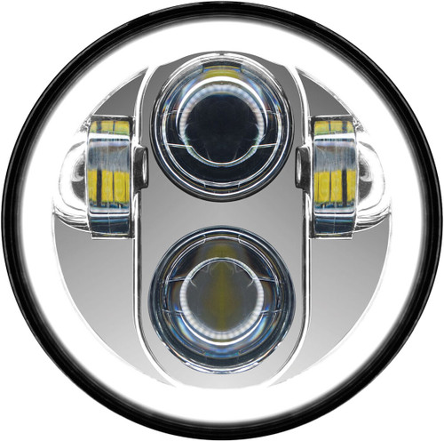 Pathfinder Hd5Mch 5 3/4" Led Headlight With Full Halo Chrome