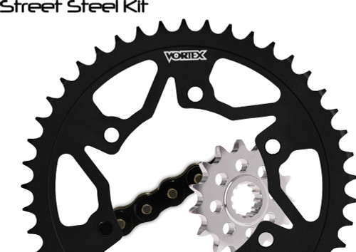 Vortex Ck4125 Sprocket/Chain Kit Stl/Stl 14/40T Sil Sx3 520-108L Blk