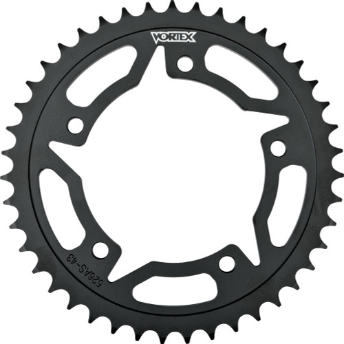 Vortex 438S-43 Rear Sprocket Steel 43T-530 Blk Kaw/Suz/Yam