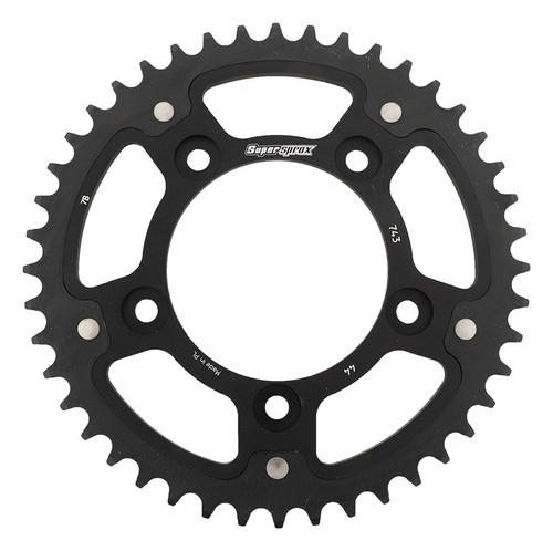 Supersprox Rst-743-44-Blk Rear Stealth Sprocket Alu/Stl 44T-520 Blk Duc