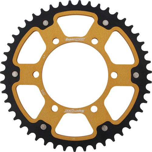Supersprox Rst-2013-47-Gld Rear Stealth Sprocket Alu/Stl 47T-520 Gld Tri